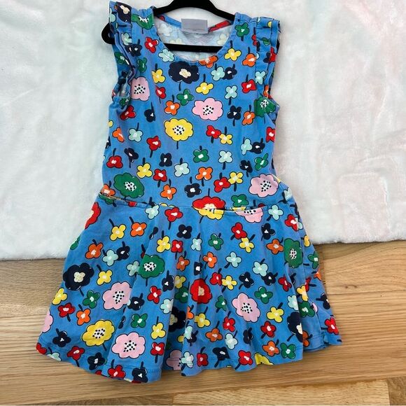 Hanna Andersson girls blue floral dress. Size 100cm 4. Excellent condition! - Picture 1 of 4